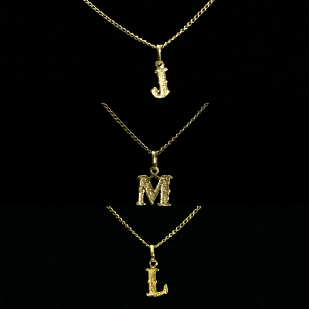 Solid 18k Initial Pendant - image 1